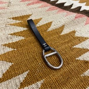 Vintage Hermes Leather Key Ring / Bag Charm